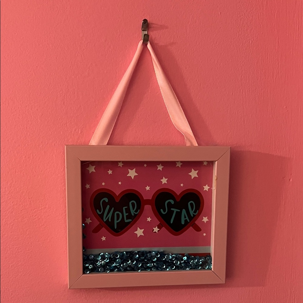Super Star Wall Art with Pink Frame